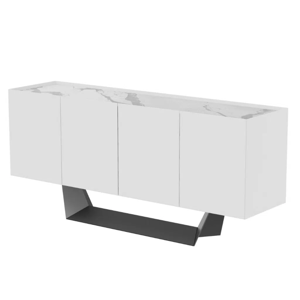White MDF Ceramic Buffet Modern Dining Room