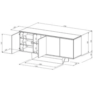 Symphony Ceramic White MDF Buffet Heat Resistant