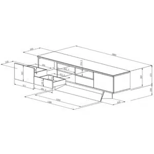 Symphony Marmo Ceramic TV Unit White MDF Marble Effect