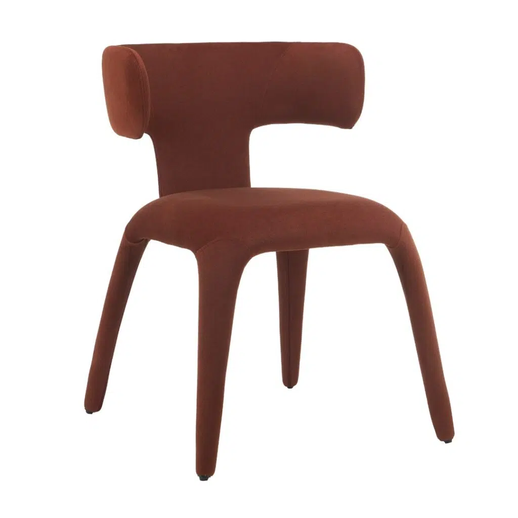 Taurus Dining Chairs Rust Mid-Century Modern Set 2