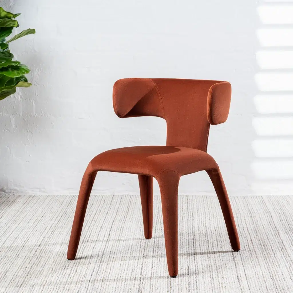 Taurus Dining Chairs Rust Set 2 Mid-Century Modern