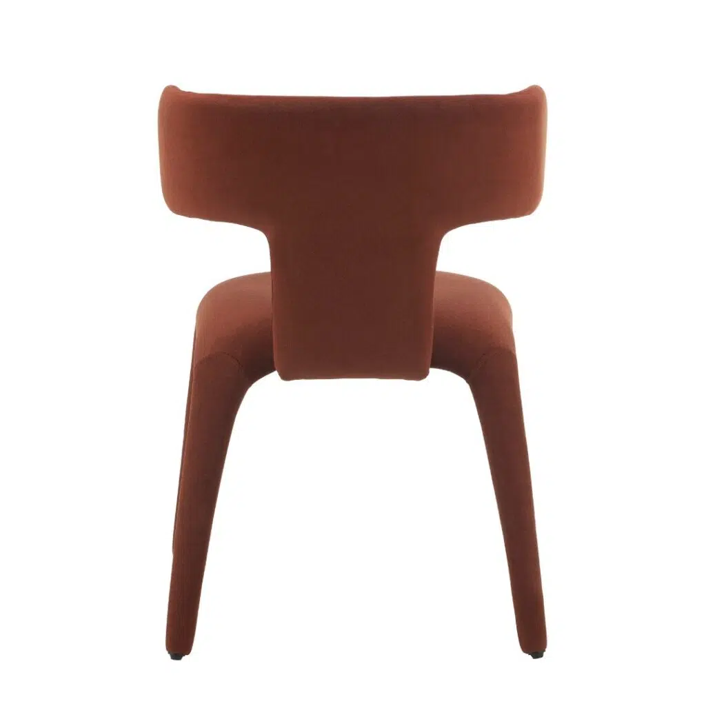 Taurus Dining Chairs Rust Set 2 Mid-Century Mohair