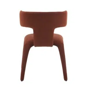 Taurus Dining Chairs Rust Set 2 Mid-Century Mohair