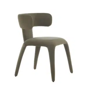 Taurus Dining Chairs Leaf Set 2 with Mohair Fabric