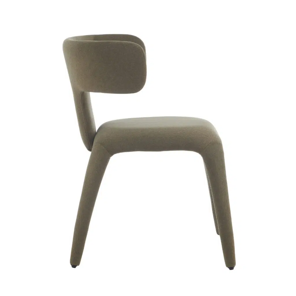 Taurus Leaf Dining Chairs Set 2 Mohair Ergonomic