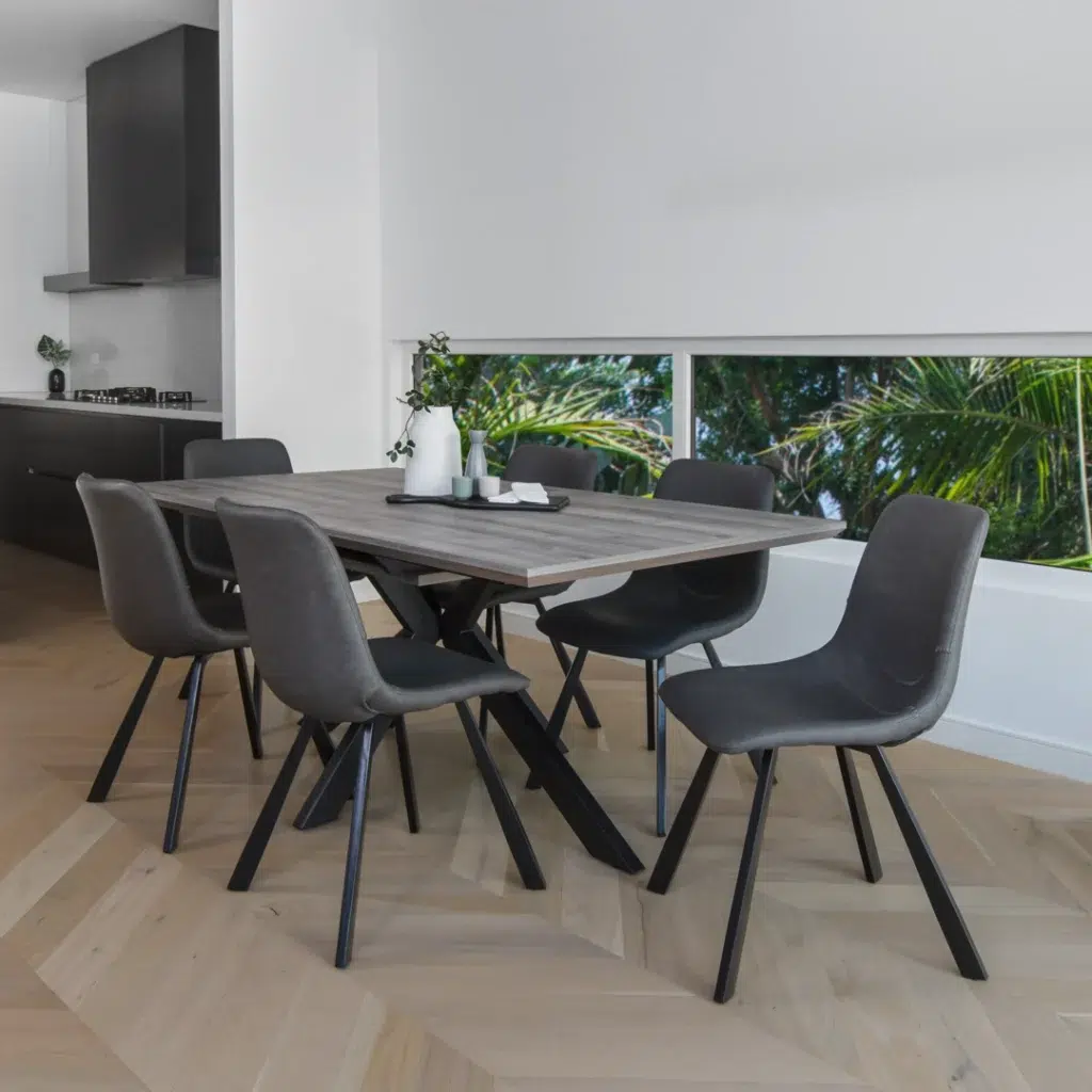 Colin Dining Chair Antique Black Set of 2 Eco Leather