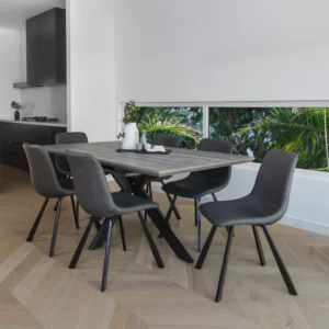 Colin Dining Chair Antique Black Set of 2 Eco Leather