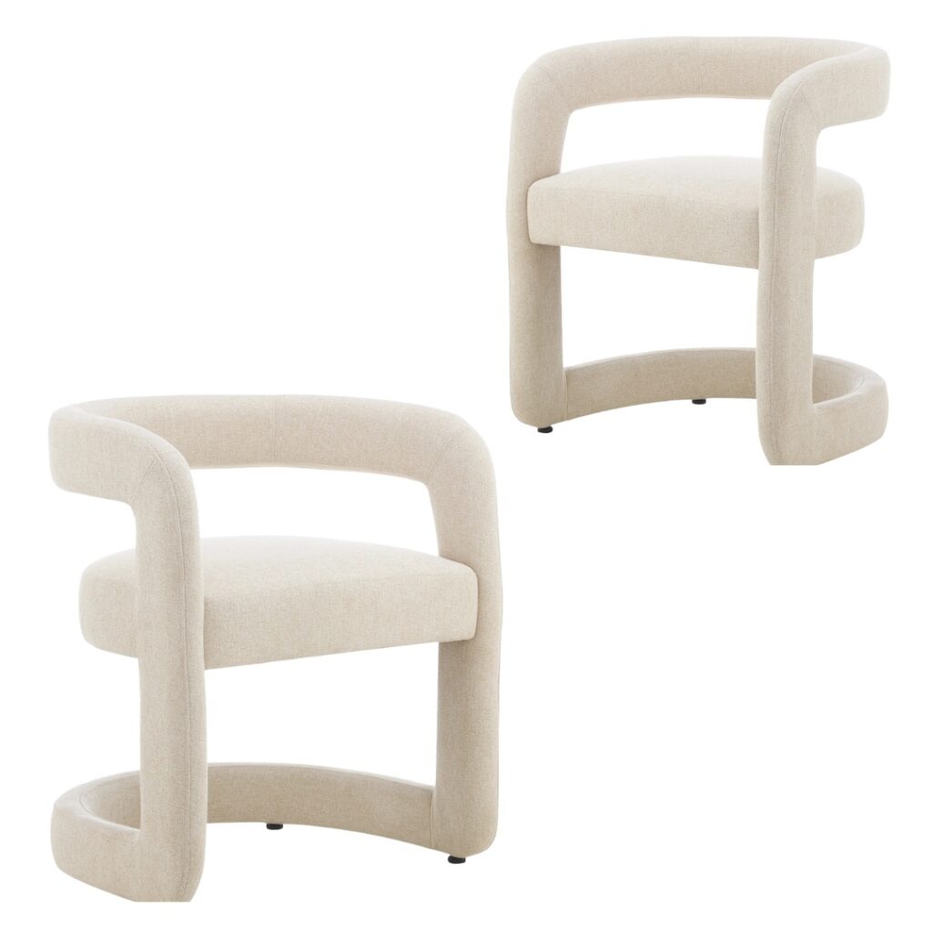 Toronto Dining Chairs Sand Set 2 Modern Neutral Tone