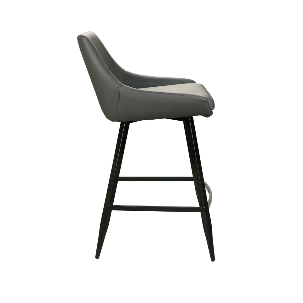 Toledo Bar Stool Grey Modern Ergonomic Design