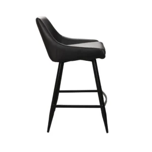 Toledo black bar stool modern powder coated metal pu