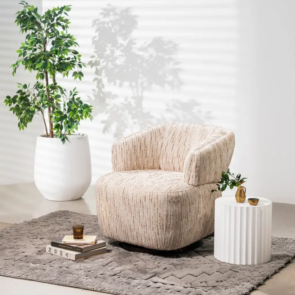 Toorak Swivel Chair Birch 360-Degree Luxe