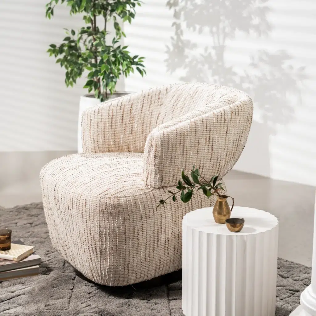 Toorak Swivel Chair - Birch Textured 360-degree Swivel
