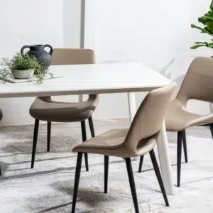 Vienna Dining Chair Set of 2 Taupe Eco Leather