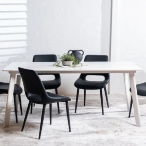 Vienna Dining Chair Black Set 2 Eco Leather