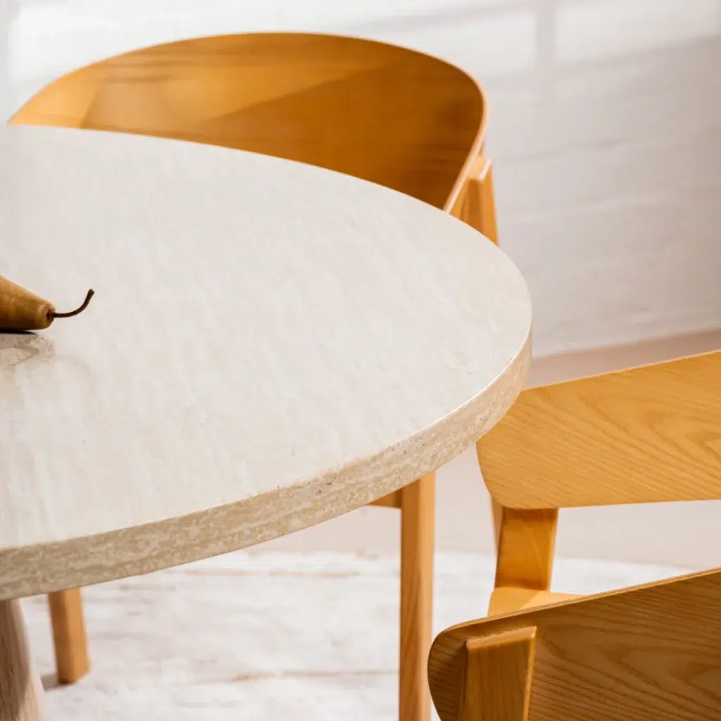 Tessa Round Dining Table French Fawn Modern