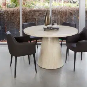 Tessa Round Dining Table French Fawn Modern