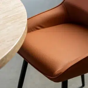 Ruben Dining Chairs Tan Set 2 Faux Leather