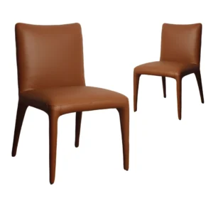 Toulon Tan Dining Chairs Set 2 Modern Comfort