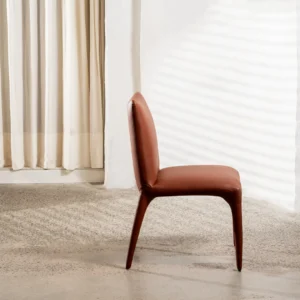 Toulon Tan Dining Chairs Set of 2 Modern Leather