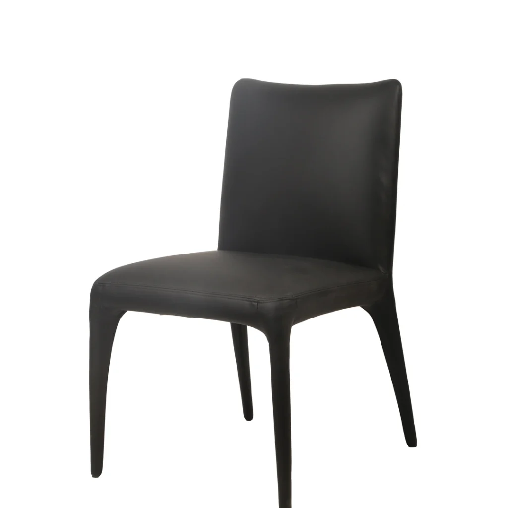 Toulon Dining Chairs Black Set 2 PU Leather Comfortable