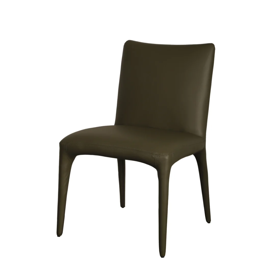 Toulon Olive Dining Chairs Set 2 PU Leather