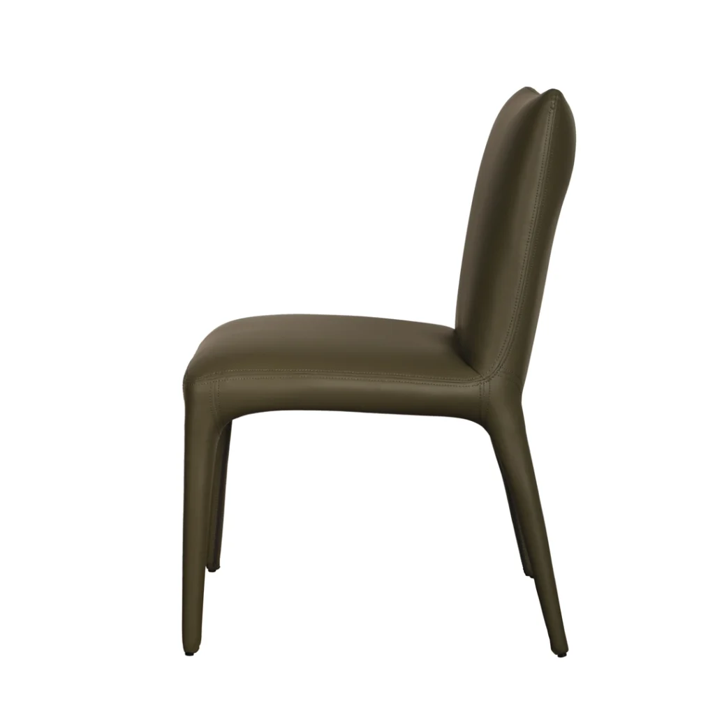 Toulon Dining Chairs Olive Set 2 PU Leather