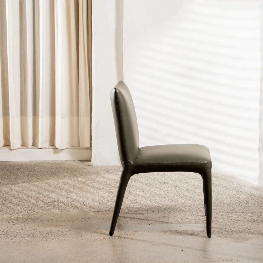 Toulon Dining Chairs Olive Set 2 Modern Leather