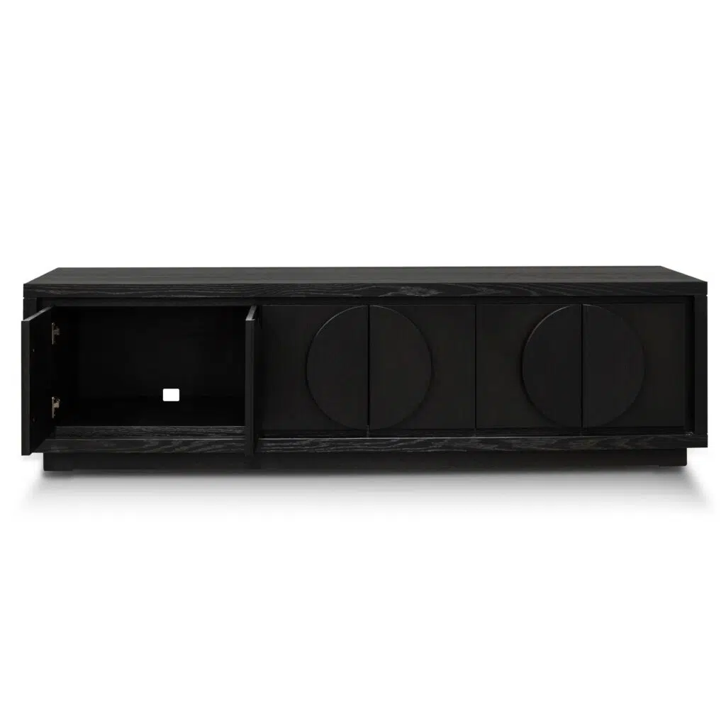 Ava 2m entertainment TV unit textured espresso black sleek modern design storage