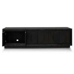 Ava 2m entertainment TV unit textured espresso black sleek modern design storage