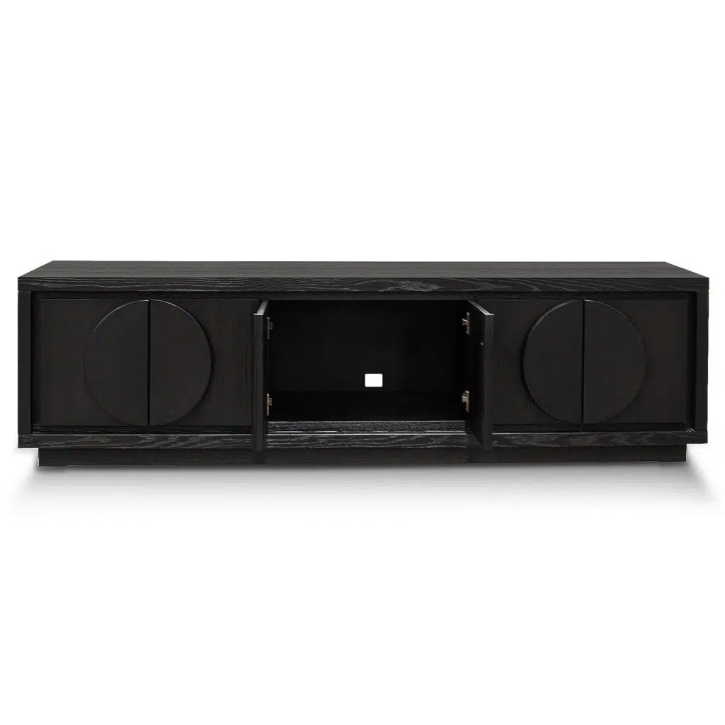 Ava 2m entertainment TV unit textured espresso black modern sleek design