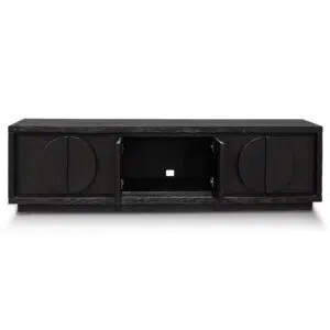 Ava 2m entertainment TV unit textured espresso black modern sleek design