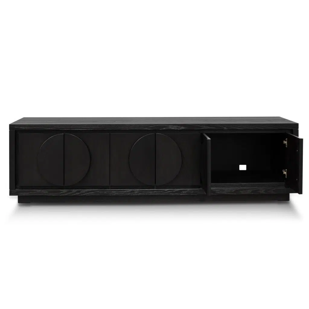 Ava 2m entertainment TV unit textured espresso black modern sleek design storage