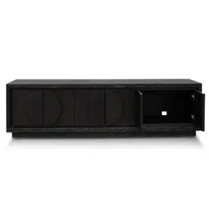 Ava 2m entertainment TV unit textured espresso black modern sleek design storage