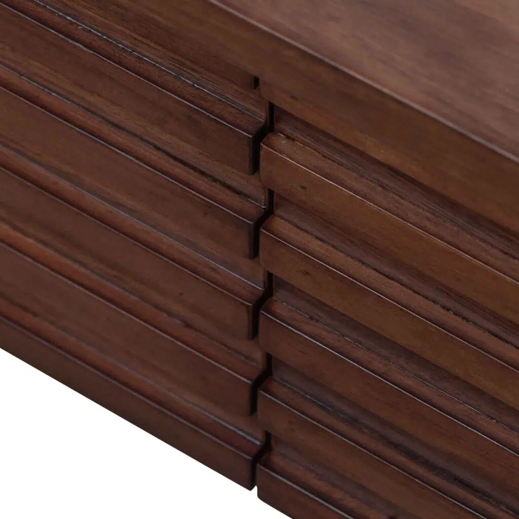 Liora 2.2m TV entertainment unit in walnut finish with rustic wooden design and storage drawers