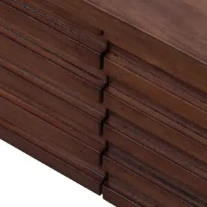 Liora 2.2m TV entertainment unit in walnut finish with rustic wooden design and storage drawers