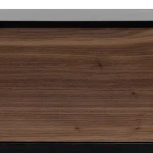 Aaron 2.3m wooden entertainment unit black frame with walnut drawers sleek modern design