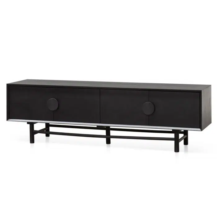 Levi 1.8m Wooden TV Entertainment Unit – Black