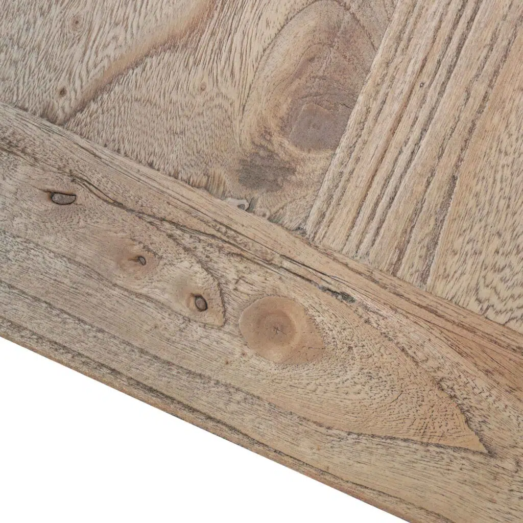 Isaac 2m TV entertainment unit with natural elm wood and rattan doors for coastal style