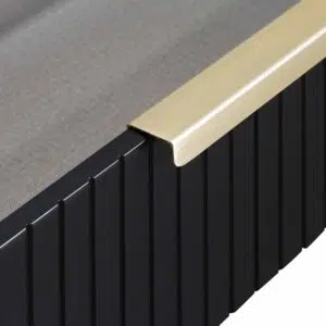 Matte black TV entertainment unit with brass legs and handles modern living room furniture