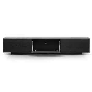 Ezra 2.3m wooden entertainment unit full black stylish modern living minimalistic design