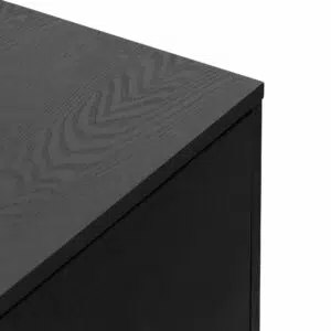 Ezra 2.3m wooden entertainment unit full black modern TV stand with hidden storage