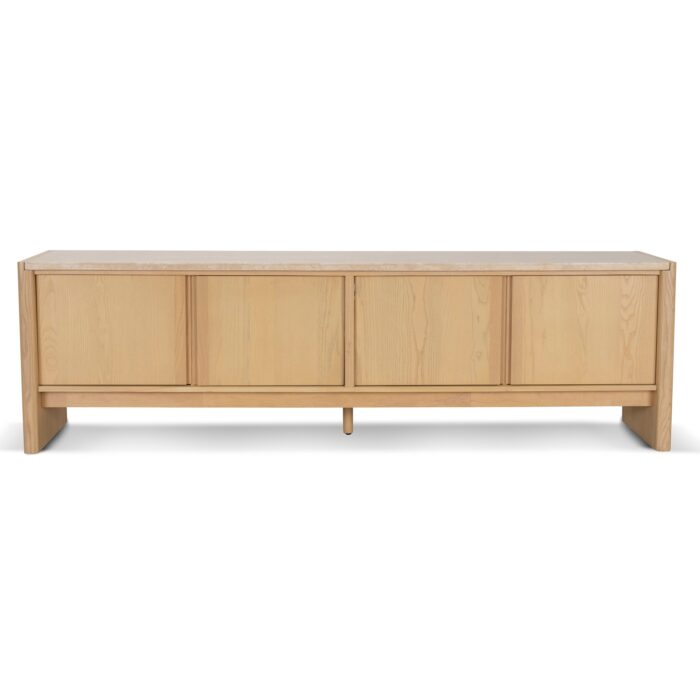 2.1m Travertine Top TV Stand Creme Ash