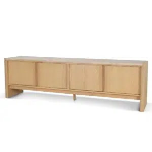 Nora 2.1m Travertine Top TV Entertainment Unit Creme Ash