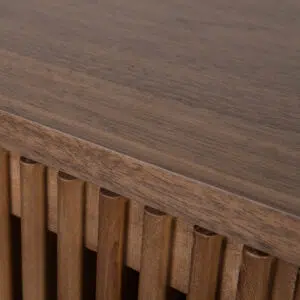 Walnut entertainment unit with sleek design and cable management for modern living rooms