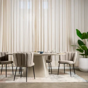 Valencia Dining Table Putty Finish Modern