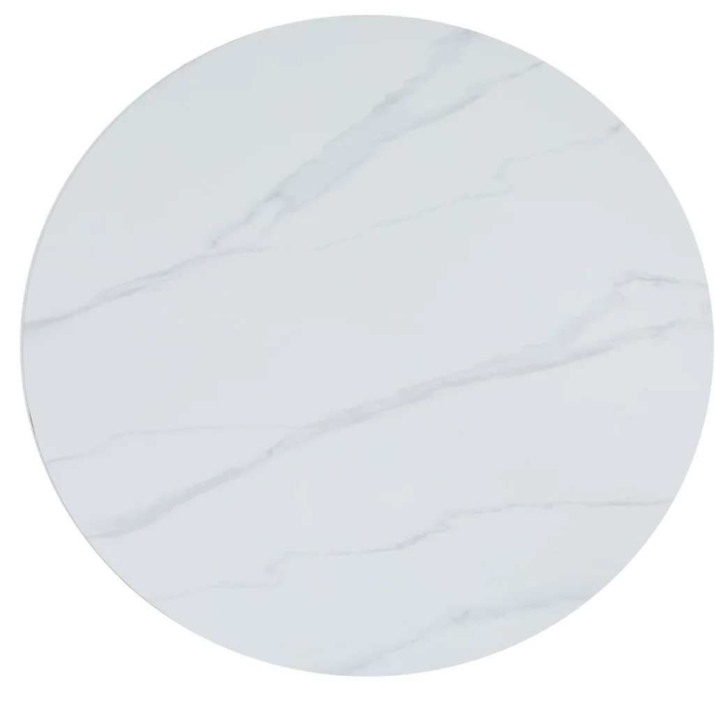 Venice Round Dining Table Snow White Ceramic