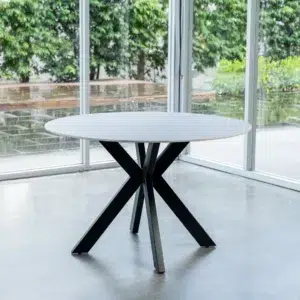 Venice Round Dining Table Bulgarian Grey Marble Ceramic Top