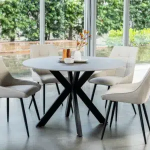 Venice Round Dining Table Bulgarian Grey Marble Ceramic