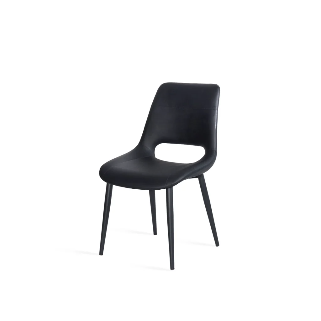 Vienna Dining Chair Black Set of 2 Eco Leather
