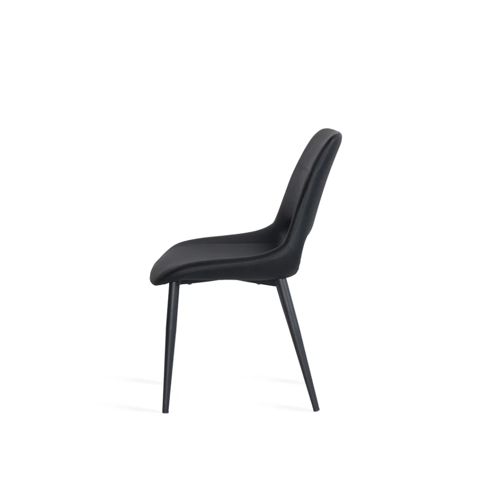 Vienna Dining Chair Black Set 2 Eco Leather Metal Frame